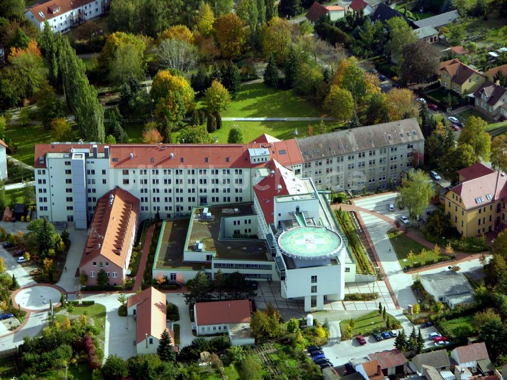 Belzig von oben - Kreiskrankenhaus Belzig