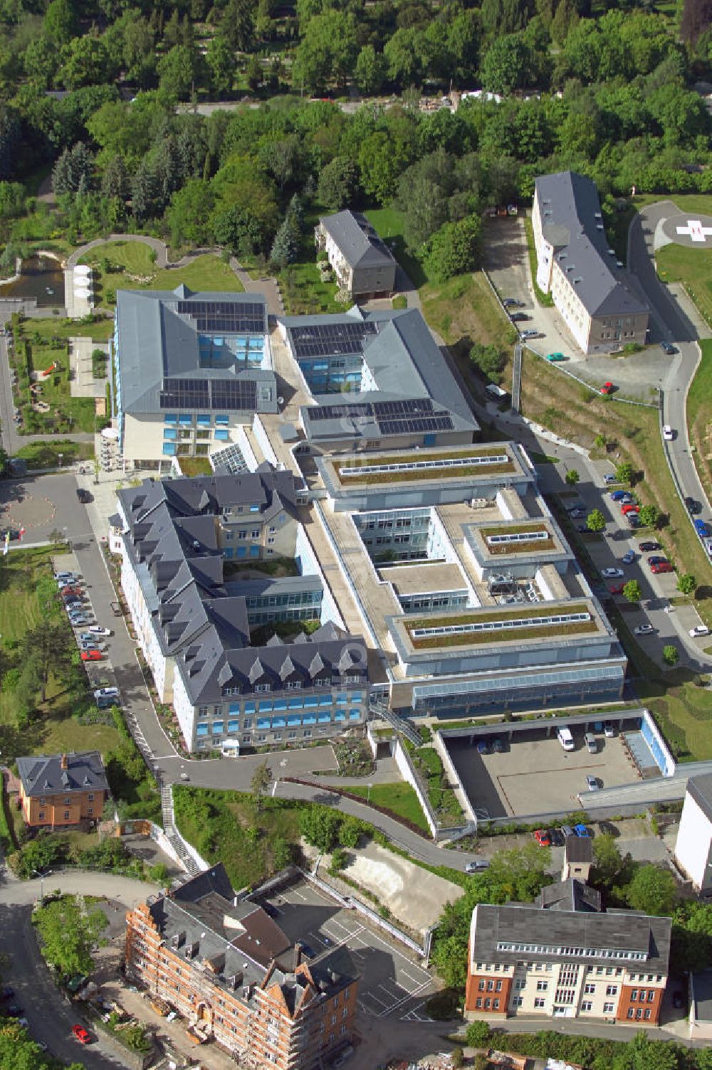 Luftbild Greiz - Kreiskrankenhaus Greiz