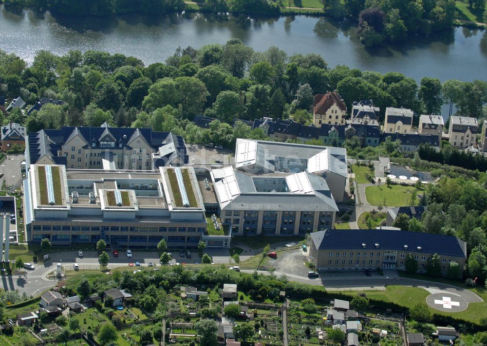 Greiz aus der Vogelperspektive: Kreiskrankenhaus Greiz