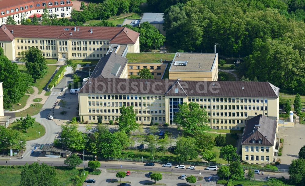 Luftbild Burg - Kreiskrankenhaus Jerichower Land in Burg im Bundesland Sachsen-Anhalt