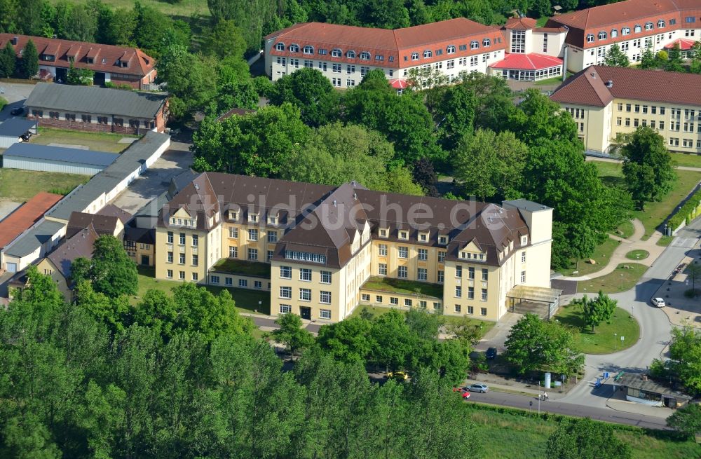 Luftaufnahme Burg - Kreiskrankenhaus Jerichower Land in Burg im Bundesland Sachsen-Anhalt