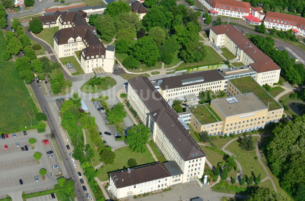 Luftbild Burg - Kreiskrankenhaus Jerichower Land in Burg im Bundesland Sachsen-Anhalt