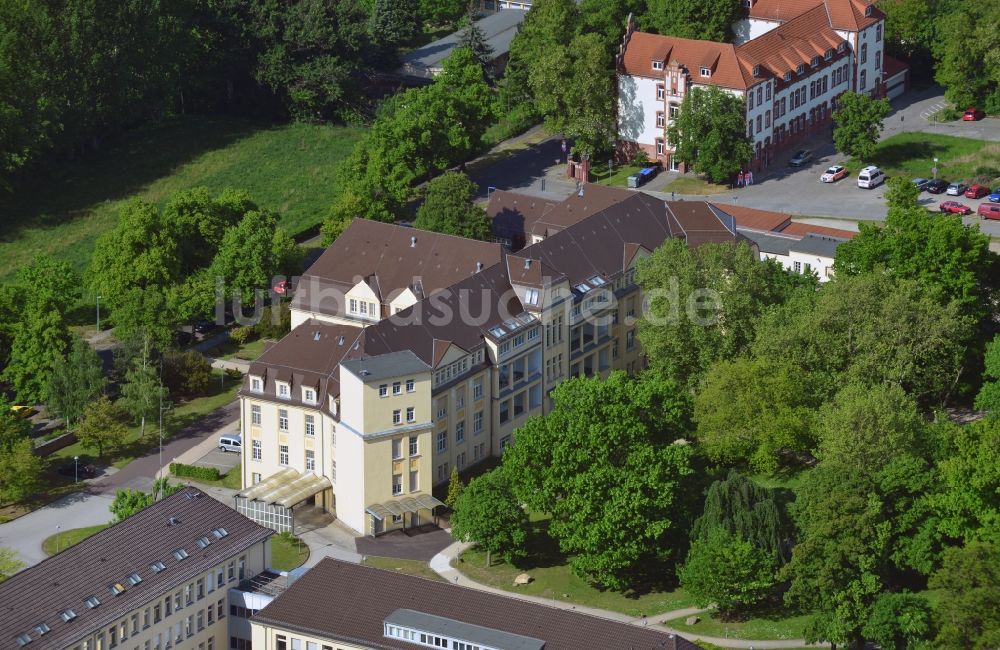 Burg von oben - Kreiskrankenhaus Jerichower Land in Burg im Bundesland Sachsen-Anhalt