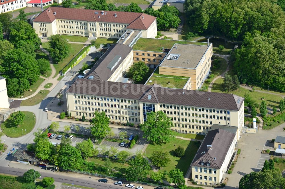 Luftaufnahme Burg - Kreiskrankenhaus Jerichower Land in Burg im Bundesland Sachsen-Anhalt