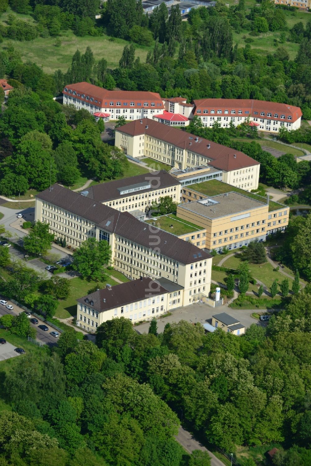 Burg von oben - Kreiskrankenhaus Jerichower Land in Burg im Bundesland Sachsen-Anhalt