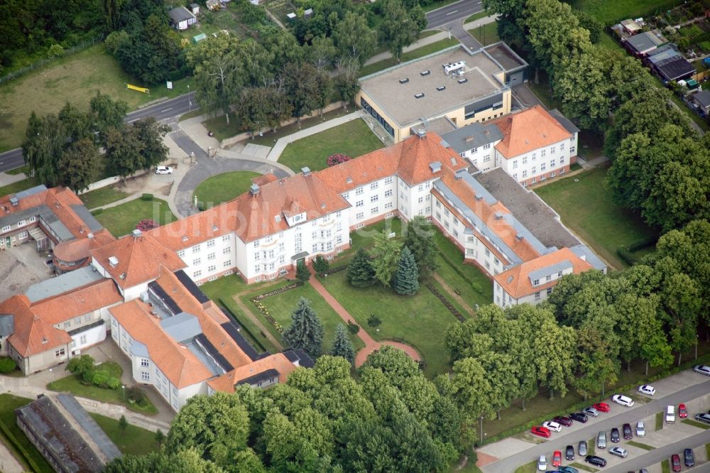 Prenzlau aus der Vogelperspektive: Kreiskrankenhaus in Prenzlau im Bundesland Brandenburg