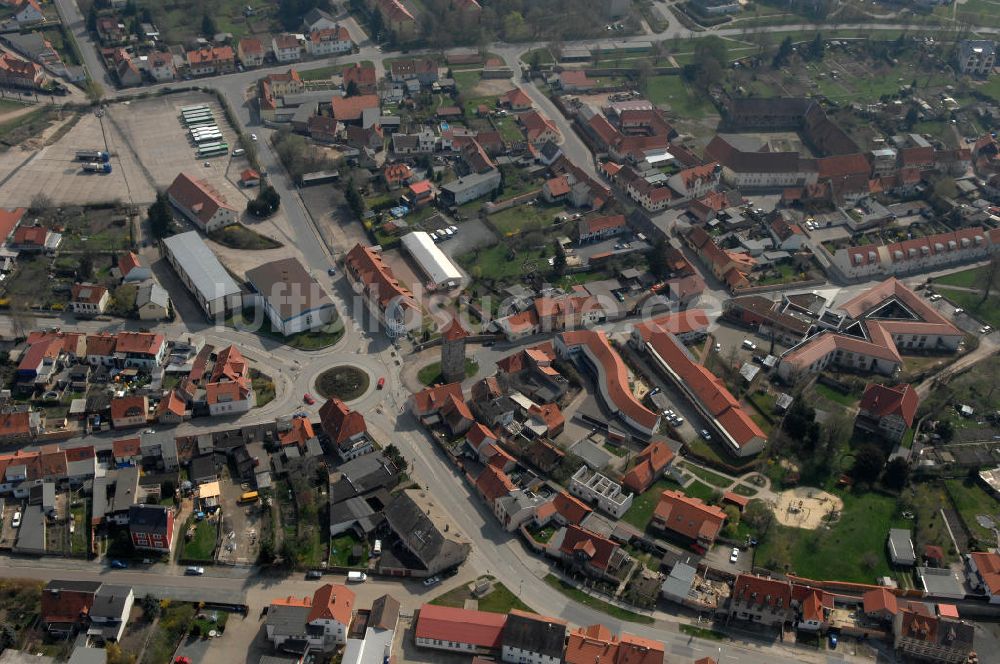 Luftbild Ballenstedt - Kreisverkehr in Ballenstedt in Sachsen-Anhalt