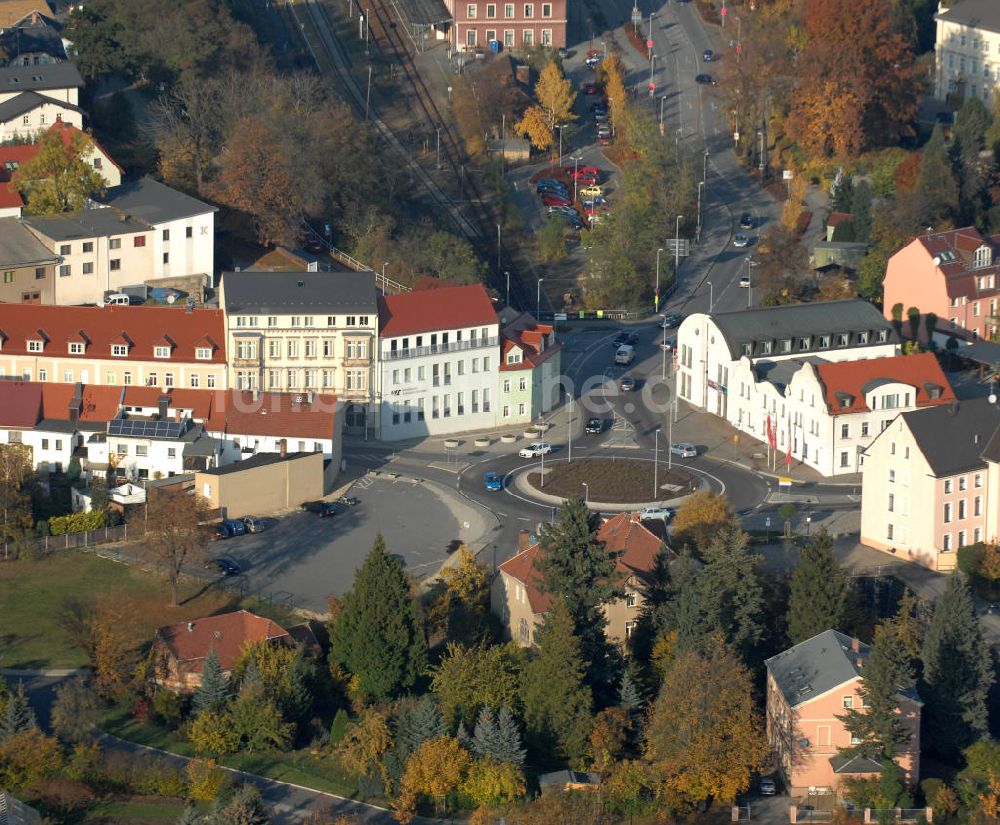 Luftbild Kamenz - Kreisverkehr Bönischplatz in Kamenz