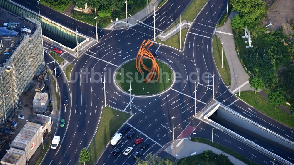 Luftbild Bonn - Kreisverkehr auf der Friedrich-Ebert-Allee in Bonn im Bundesland Nordrhein-Westfalen, Deutschland