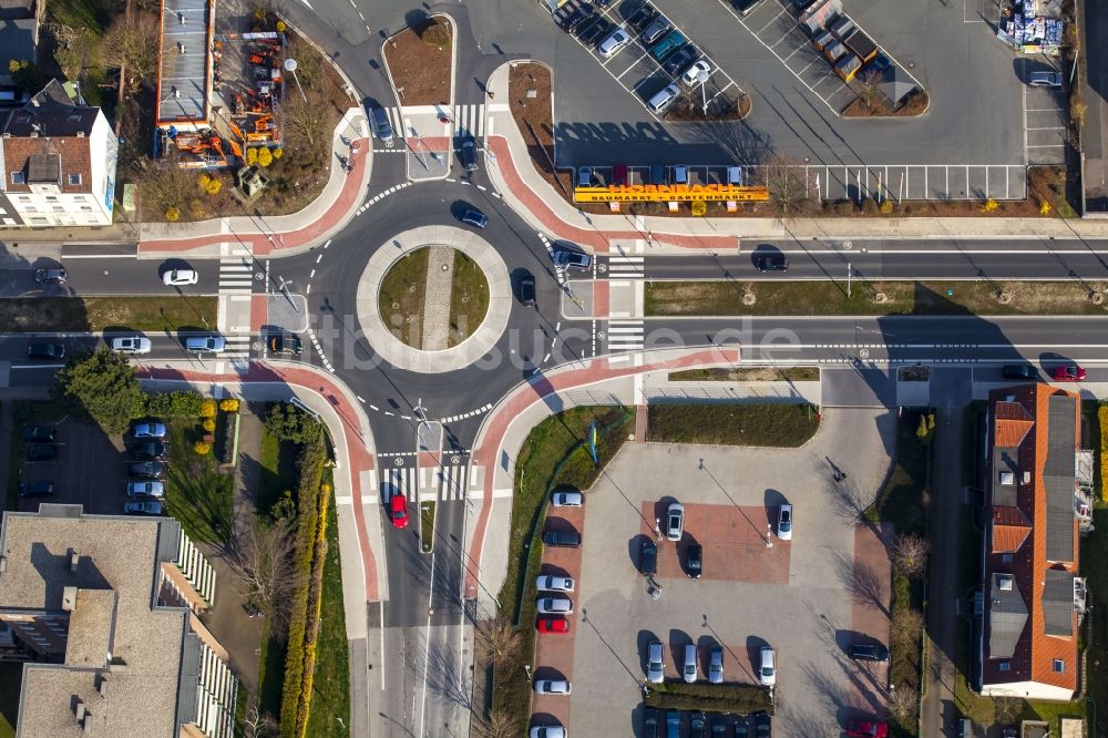 Luftbild Herne - Kreisverkehr - Straßenverlauf an der Bochumer Straße in Herne im Bundesland Nordrhein-Westfalen