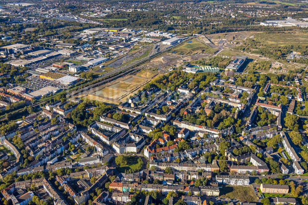 Dortmund aus der Vogelperspektive: Kreisverkehr - Straßenverlauf Borsigplatz in Dortmund im Bundesland Nordrhein-Westfalen