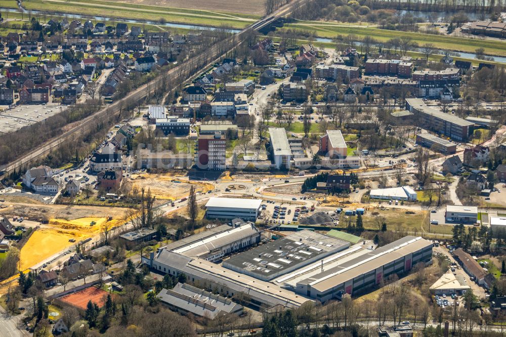 Dorsten von oben - Kreisverkehr - Straßenverlauf in Dorsten im Bundesland Nordrhein-Westfalen, Deutschland