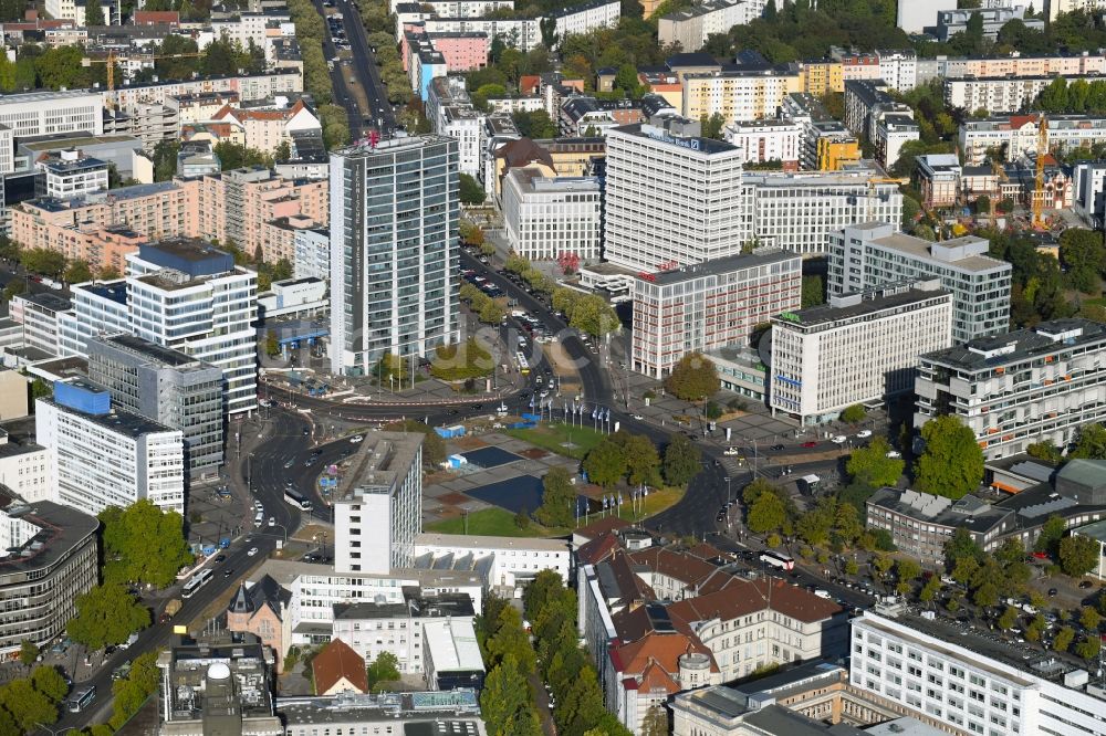 Luftbild Berlin - Kreisverkehr - Straßenverlauf Ernst-Reuter-Platz im Ortsteil Charlottenburg in Berlin, Deutschland