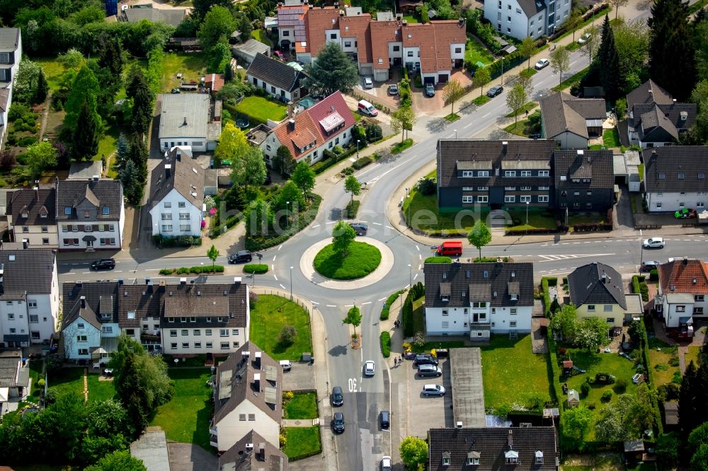 Gevelsberg von oben - Kreisverkehr - Straßenverlauf in Gevelsberg im Bundesland Nordrhein-Westfalen