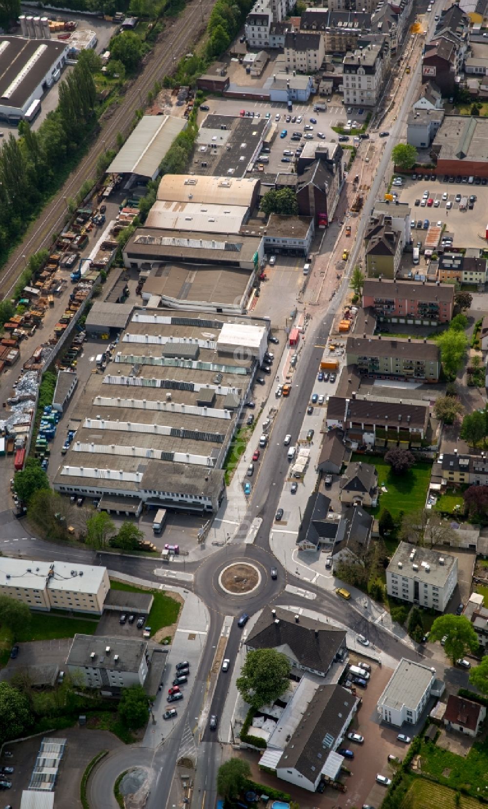 Luftbild Gevelsberg - Kreisverkehr - Straßenverlauf im Gewerbegebiet in Gevelsberg im Bundesland Nordrhein-Westfalen