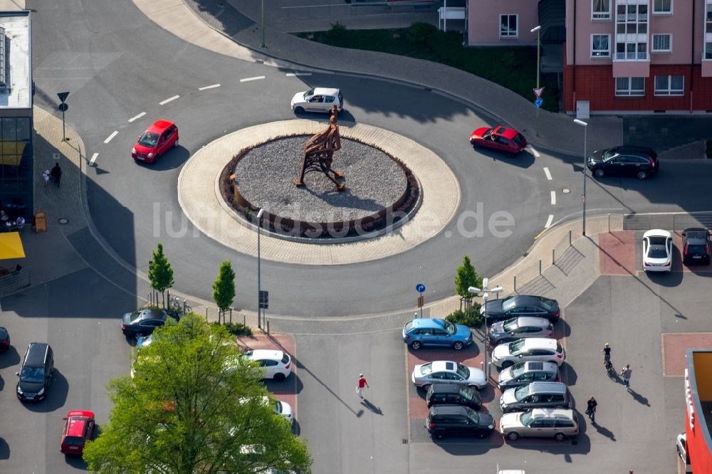 Luftaufnahme Hagen - Kreisverkehr - Straßenverlauf in Hohemlimburg in Hagen im Bundesland Nordrhein-Westfalen