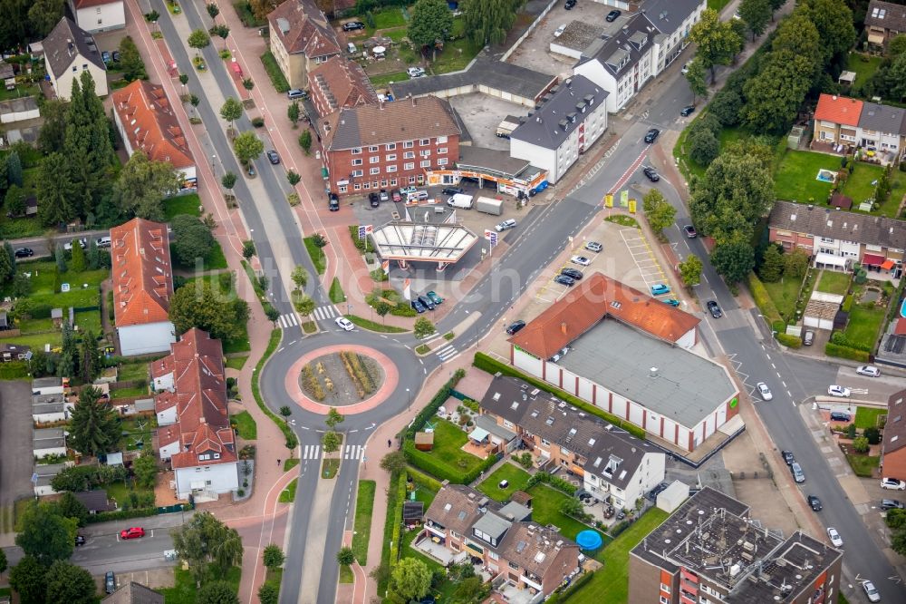 Luftbild Gladbeck - Kreisverkehr - Straßenverlauf der Horster Str. in Gladbeck im Bundesland Nordrhein-Westfalen - NRW, Deutschland