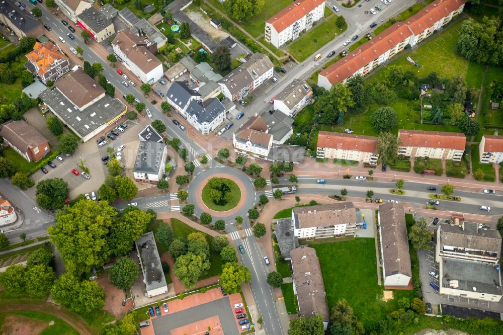 Luftbild Gladbeck - Kreisverkehr - Straßenverlauf der Horster Str. in Gladbeck im Bundesland Nordrhein-Westfalen - NRW, Deutschland