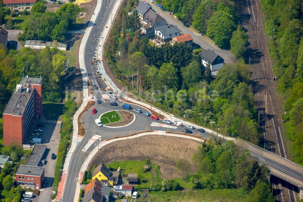 Luftaufnahme Hamm - Kreisverkehr - Straßenverlauf Kamener Straße Ecke Kleine Werlstraße in Hamm im Bundesland Nordrhein-Westfalen, Deutschland