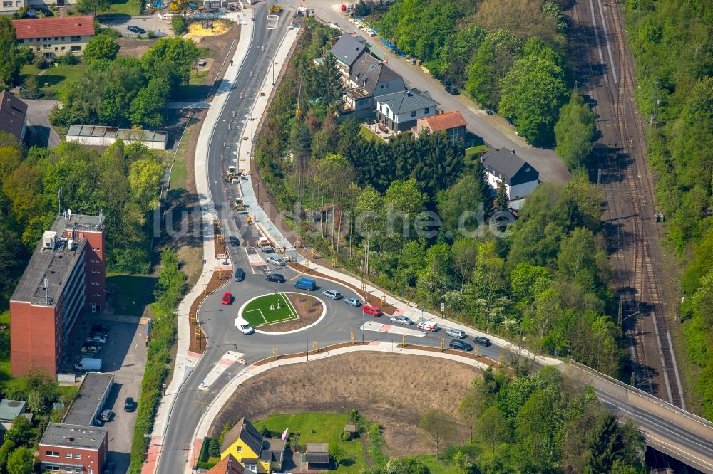 Hamm von oben - Kreisverkehr - Straßenverlauf Kamener Straße Ecke Kleine Werlstraße in Hamm im Bundesland Nordrhein-Westfalen, Deutschland