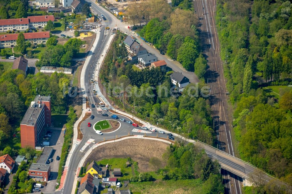 Hamm aus der Vogelperspektive: Kreisverkehr - Straßenverlauf Kamener Straße Ecke Kleine Werlstraße in Hamm im Bundesland Nordrhein-Westfalen, Deutschland