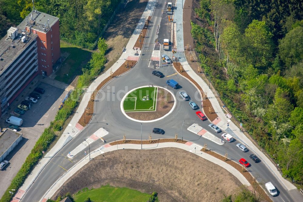 Luftbild Hamm - Kreisverkehr - Straßenverlauf Kamener Straße Ecke Kleine Werlstraße in Hamm im Bundesland Nordrhein-Westfalen, Deutschland