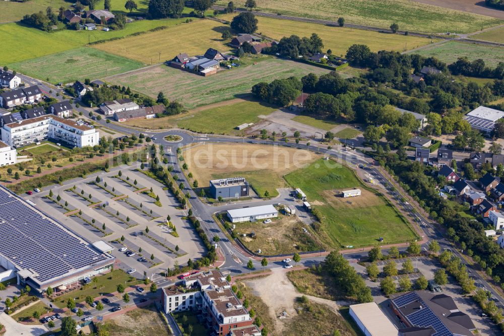 Luftbild Osterath - Kreisverkehr - Straßenverlauf in Osterath im Bundesland Nordrhein-Westfalen, Deutschland