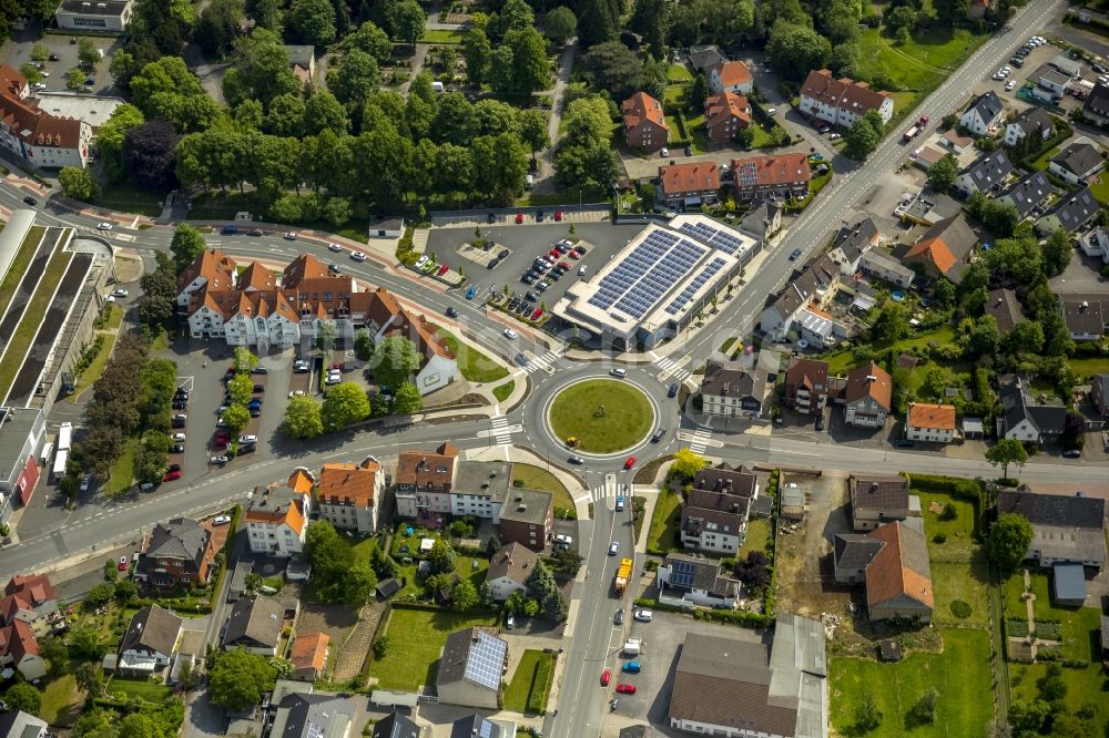 Luftaufnahme Werl - Kreisverkehr in Werl im Bundesland Nordrhein-Westfalen