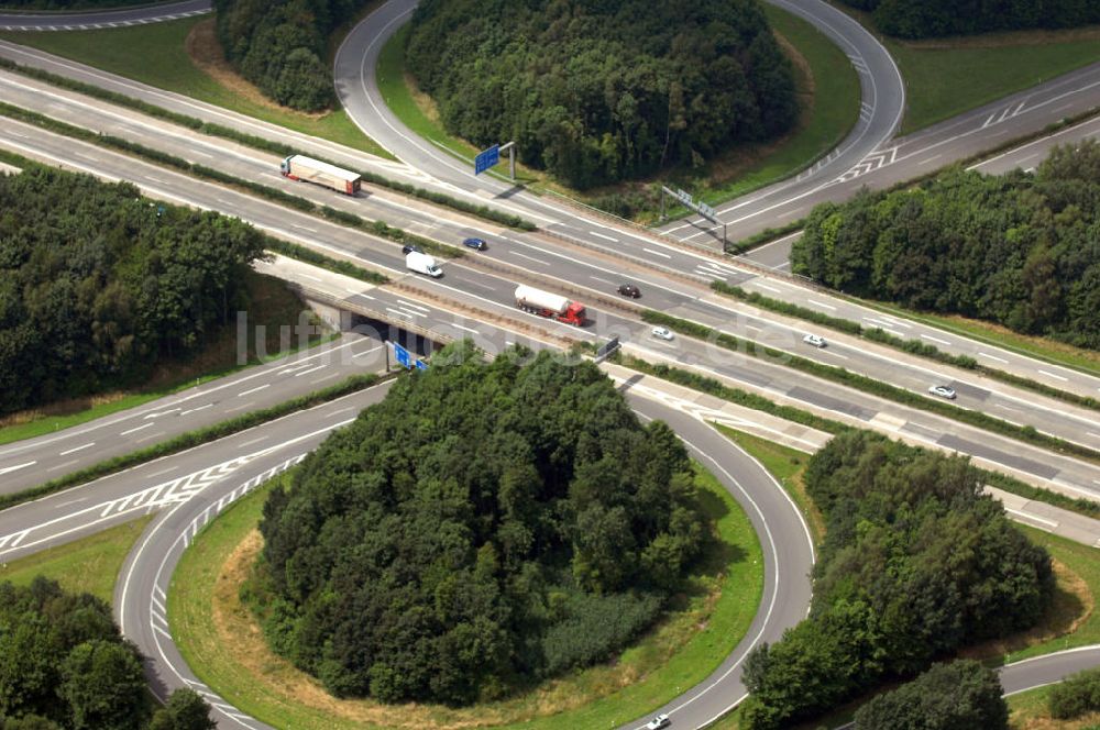 Luftbild Unna - Kreuz der Autobahn 44 in Unna-Ost