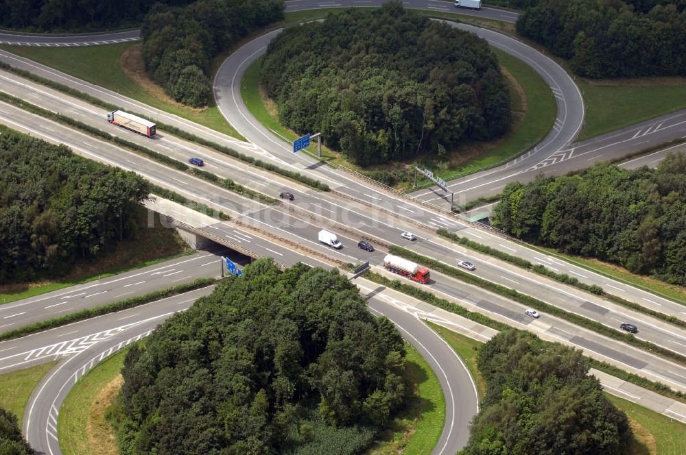 Luftaufnahme Unna - Kreuz der Autobahn 44 in Unna-Ost