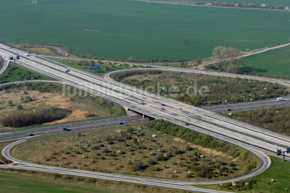 Luftbild Magdeburg - Kreuz Magdeburg A14 / A2