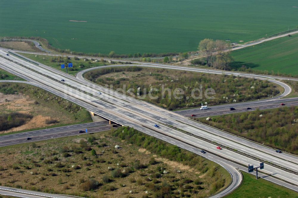 Luftaufnahme Magdeburg - Kreuz Magdeburg A14 / A2