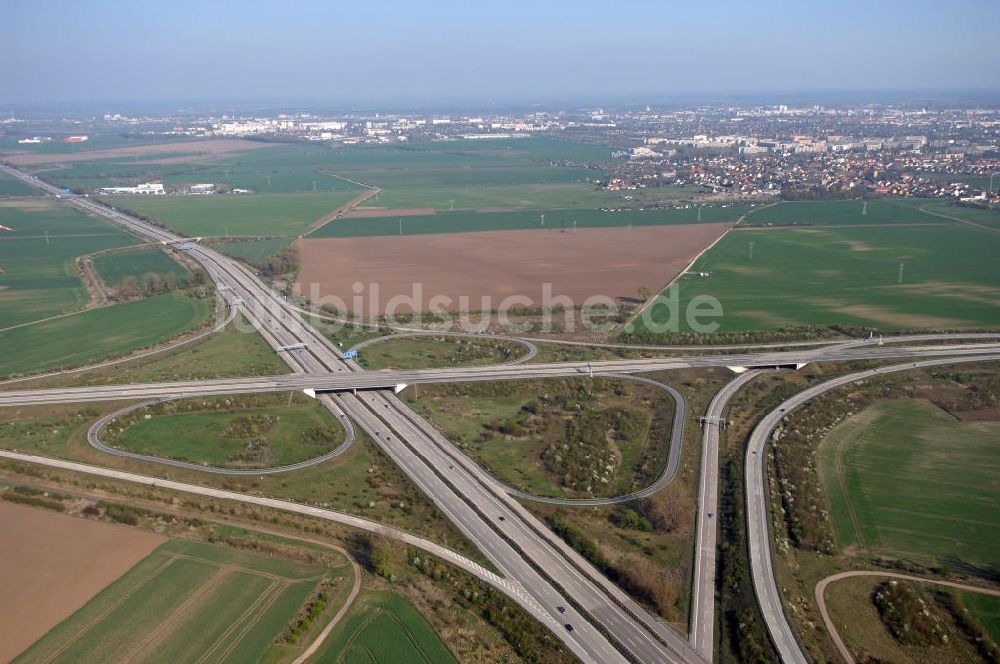 Luftbild Magdeburg - Kreuz Magdeburg A14 / A2