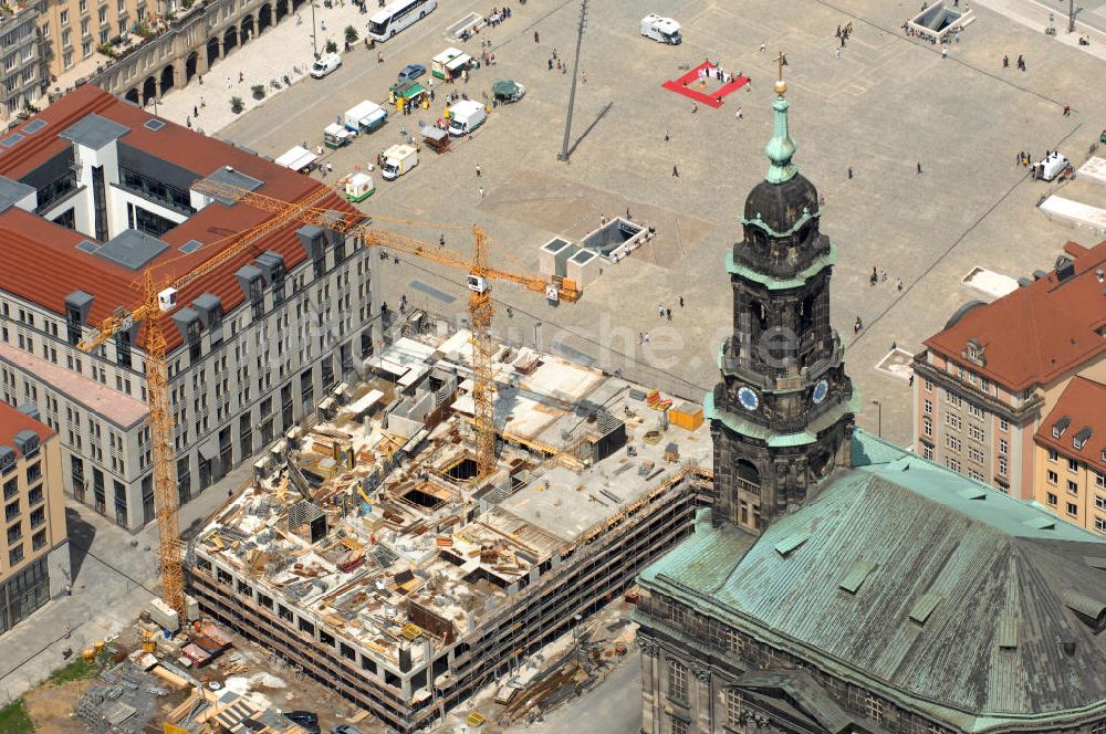 Dresden aus der Vogelperspektive: Kreuzkirche Dresden