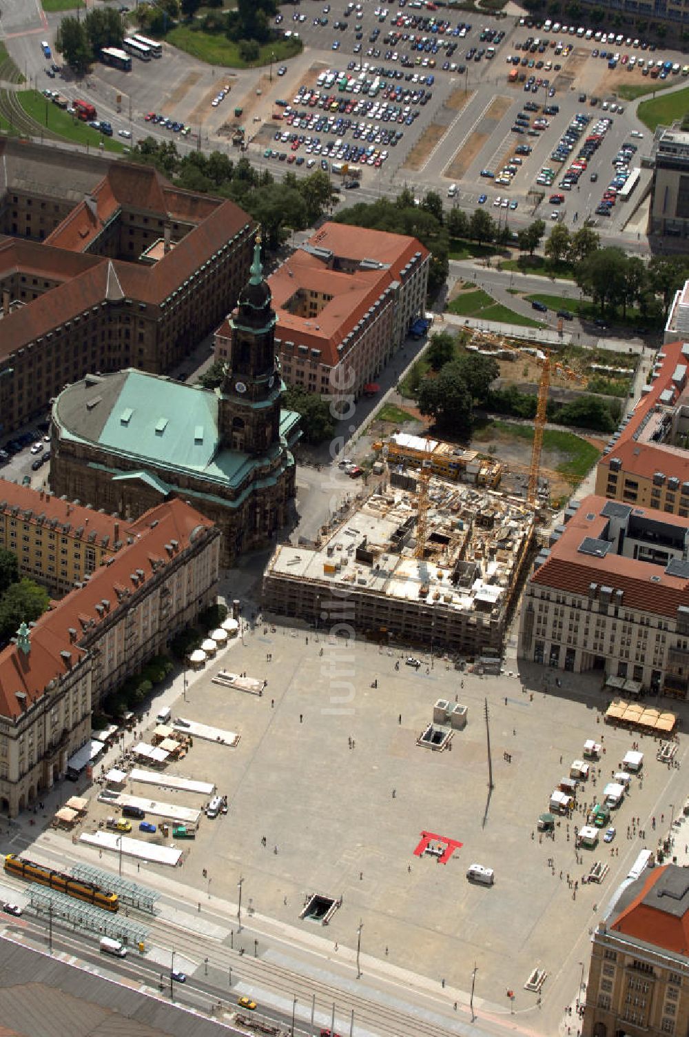 Luftaufnahme Dresden - Kreuzkirche Dresden