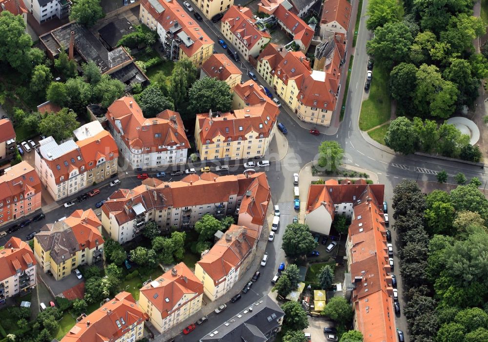 Luftbild Weimar - Kreuzung Falkstraße und Friedrich-Naumann-Straße in Weimar im Bundesland Thüringen