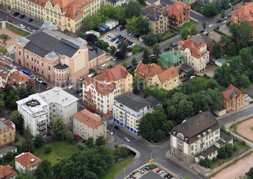 Eisenach aus der Vogelperspektive: Kreuzung Goethestraße und Clemdastraße in Eisenach im Bundesland Thüringen