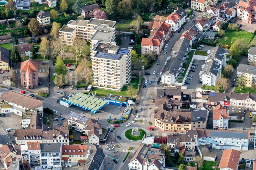 Lahr/Schwarzwald von oben - Kreuzung In Lahr in Lahr/Schwarzwald im Bundesland Baden-Württemberg, Deutschland