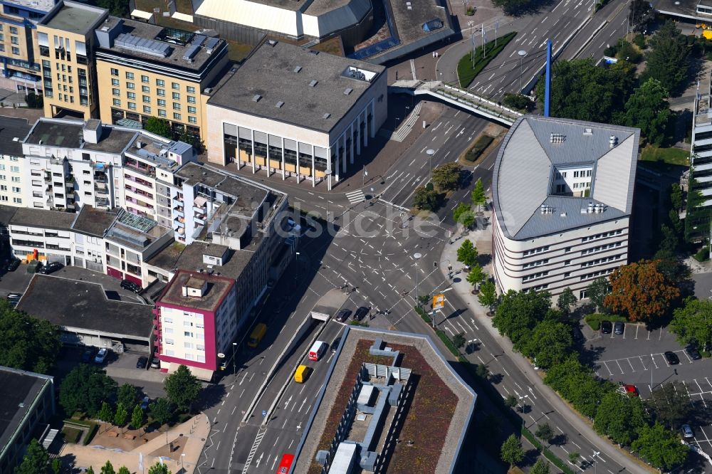 Luftaufnahme Pforzheim - Kreuzung Am Waisenhausplatz in Pforzheim im Bundesland Baden-Württemberg, Deutschland