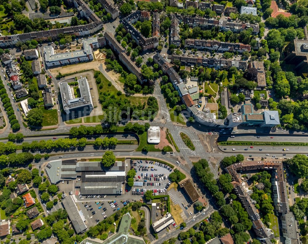 Luftaufnahme Dortmund - Kreuzung am Westfalendamm - Märkische Straße - Rheinlanddamm in Dortmund im Bundesland Nordrhein-Westfalen, Deutschland