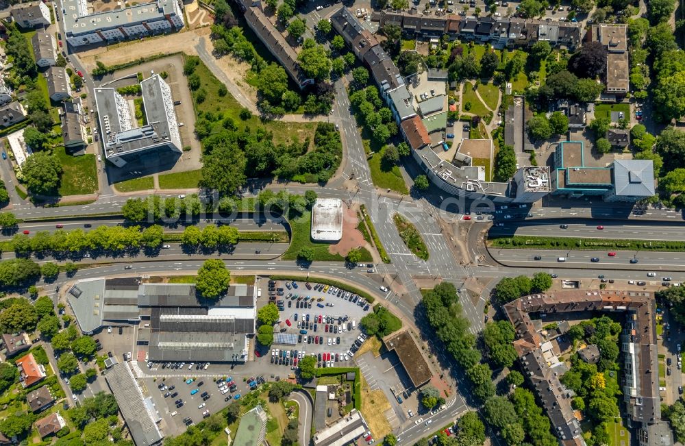 Dortmund von oben - Kreuzung am Westfalendamm - Märkische Straße - Rheinlanddamm in Dortmund im Bundesland Nordrhein-Westfalen, Deutschland