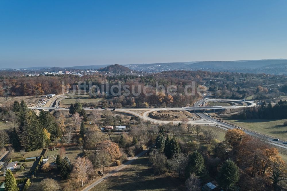 Pforzheim von oben - Kreuzungs- Umbau Dietlinger Straße - Westtangente in Pforzheim im Bundesland Baden-Württemberg, Deutschland