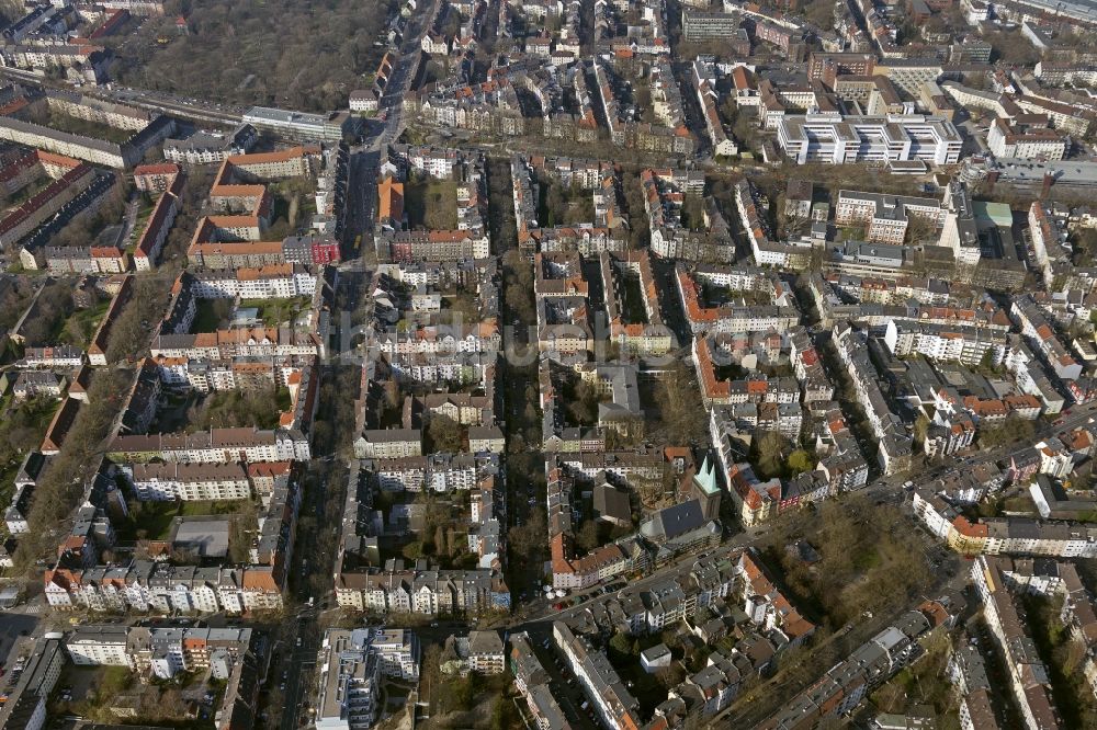 Dortmund aus der Vogelperspektive: Kreuzviertel im Stadtbezirk Innenstadt-West in Dortmund im Bundesland Nordrhein-Westfalen