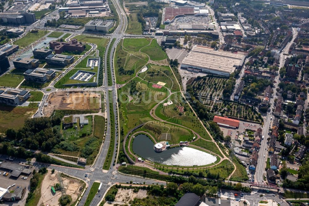 Luftaufnahme Essen - Krupp- Park am Krupp - Gürtel im Stadtteil Westviertel in Essen im Bundesland Nordrhein-Westfalen