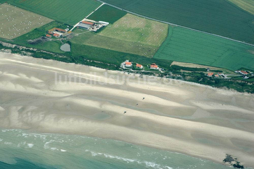 Luftaufnahme Strouanne - Küste bei Strouanne Wissant im Departement Pas de Calais in Frankreich