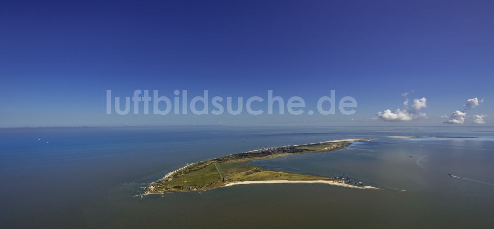 Luftaufnahme Wangerooge - Küste der Insel Wangerooge als Teil der ostfriesischen Inseln im Wattenmeer im Bundesland Niedersachsen