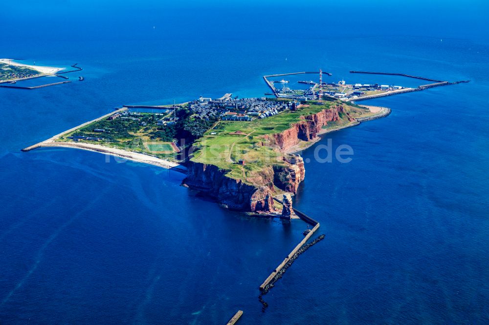 Helgoland von oben - Küsten- Landschaft der Insel Helgoland in der Nordsee im Bundesland Schleswig-Holstein, Deutschland