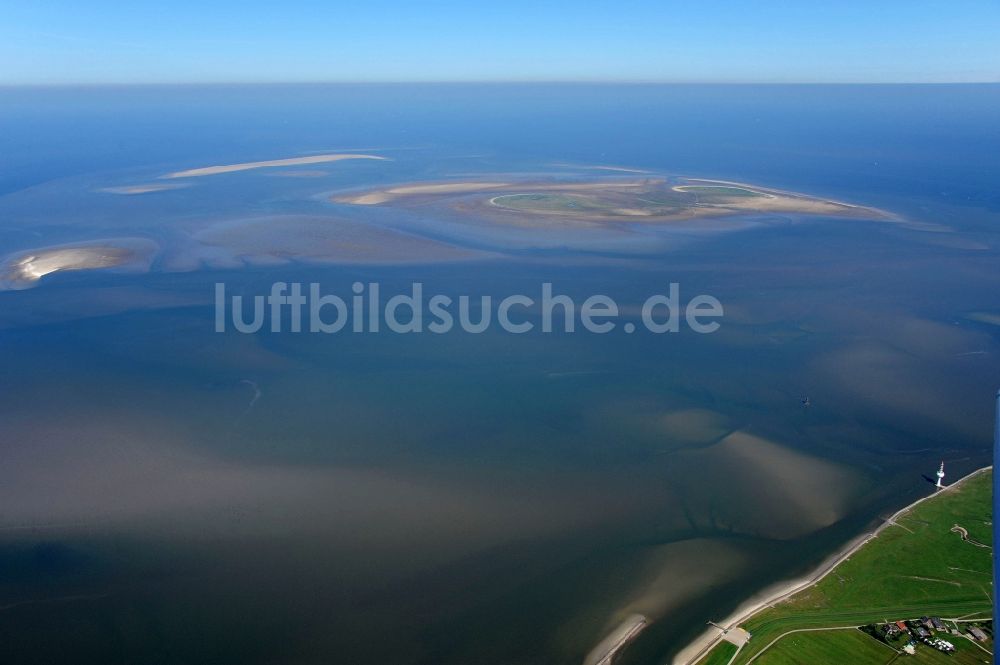 Hamburg von oben - Küsten- Landschaft der Nordsee vor der Insel Neuwerk mit den Inseln Scharhörn und Nigehörn in Hamburg