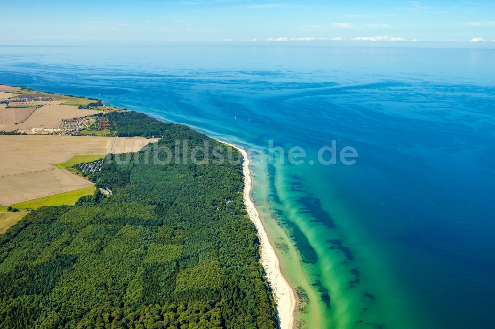 Luftaufnahme Nonnewitz - Küsten- Landschaft am Sandstrand der Ostsee in Nonnewitz im Bundesland Mecklenburg-Vorpommern, Deutschland