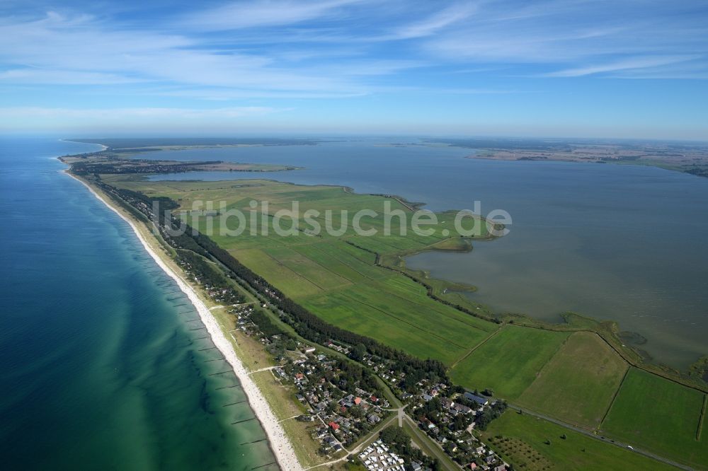 Dierhagen von oben - Küsten- Landschaft am Sandstrand der Ostsee im Ortsteil Neuhaus in Dierhagen im Bundesland Mecklenburg-Vorpommern